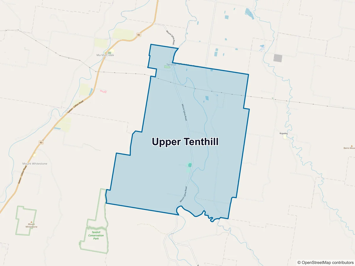 Map of Upper Tenthill, QLD, Australia