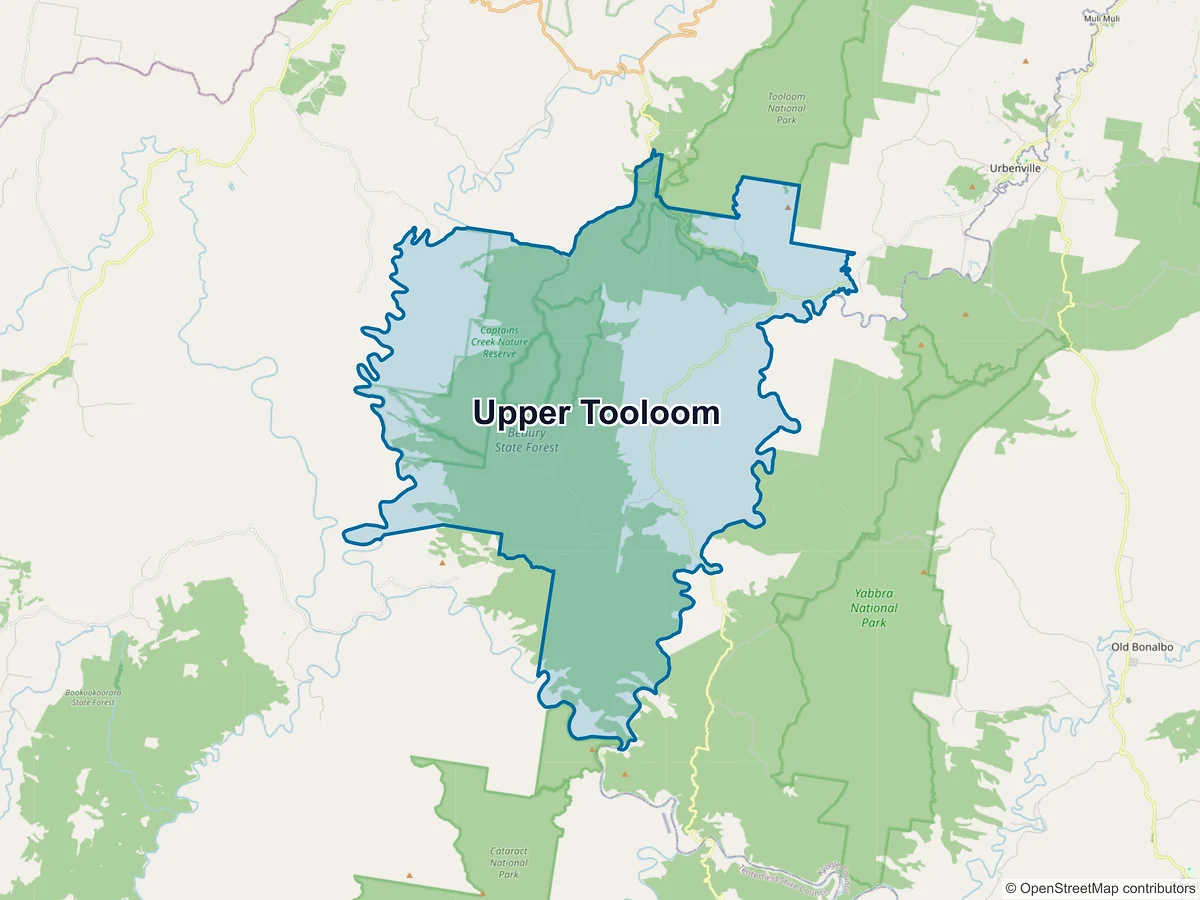 Map of Upper Tooloom, NSW, Australia