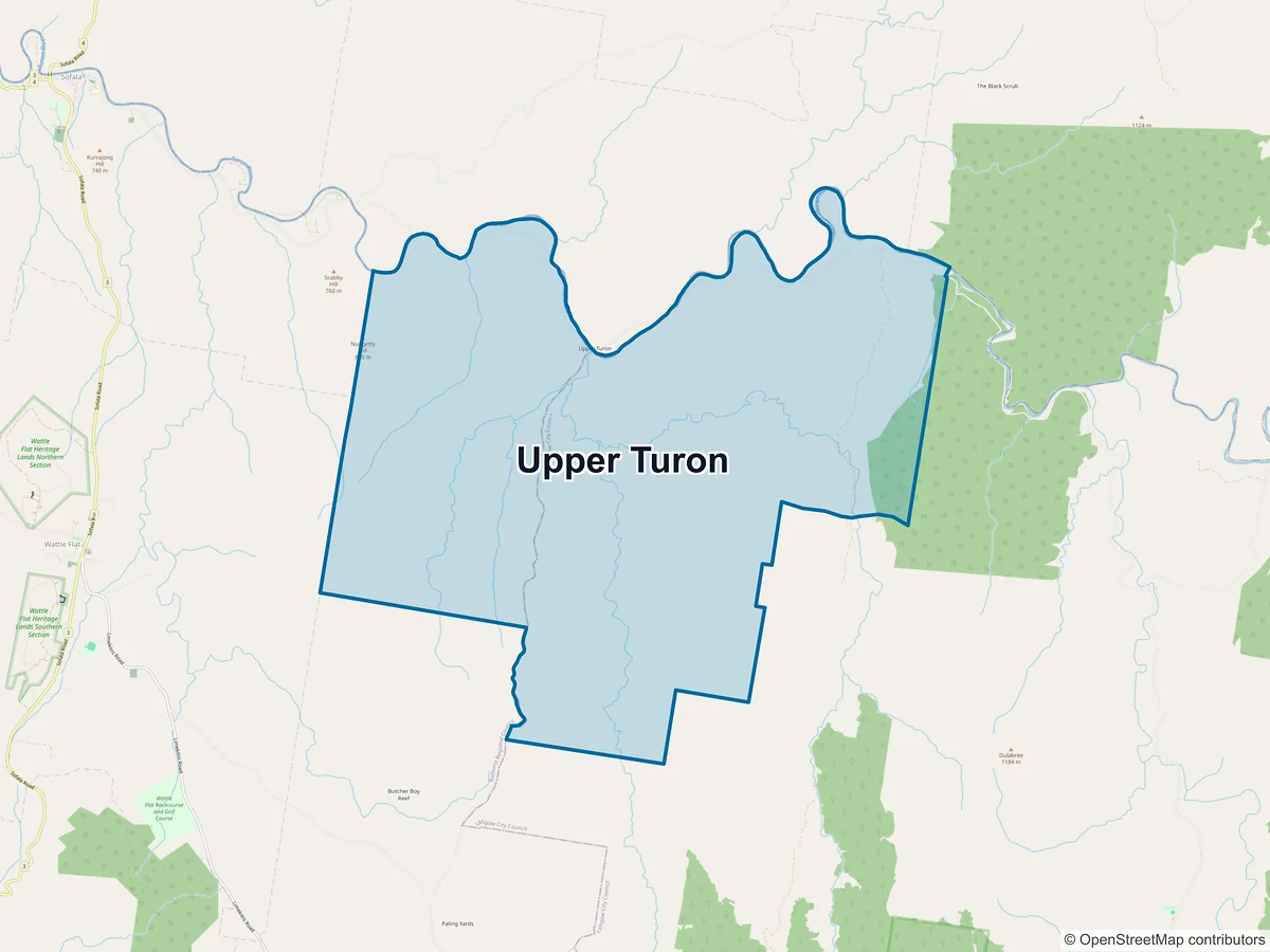 Map of Upper Turon, NSW, Australia
