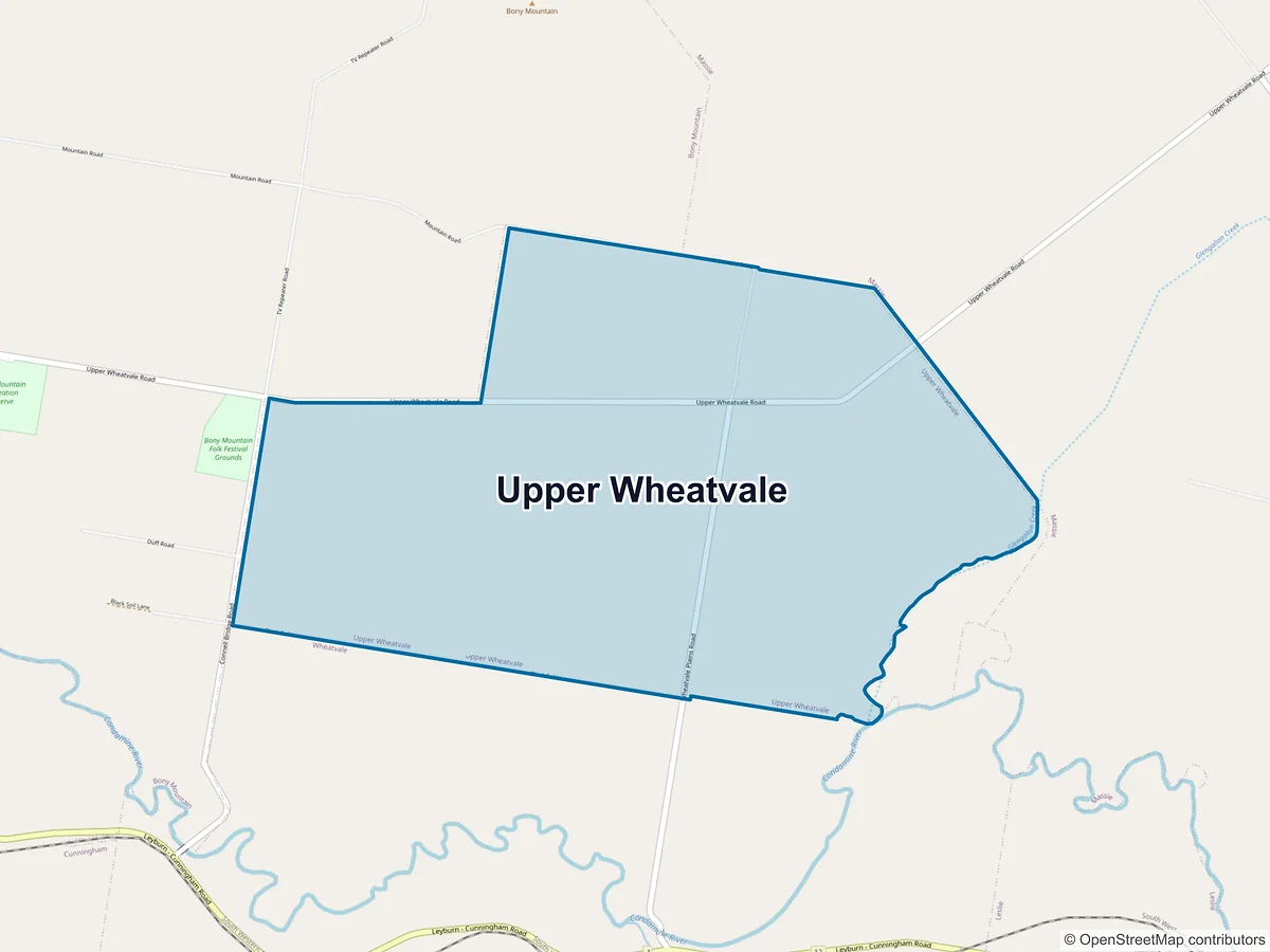 Map of Upper Wheatvale, QLD, Australia