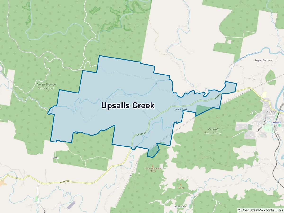 Map of Upsalls Creek, NSW, Australia