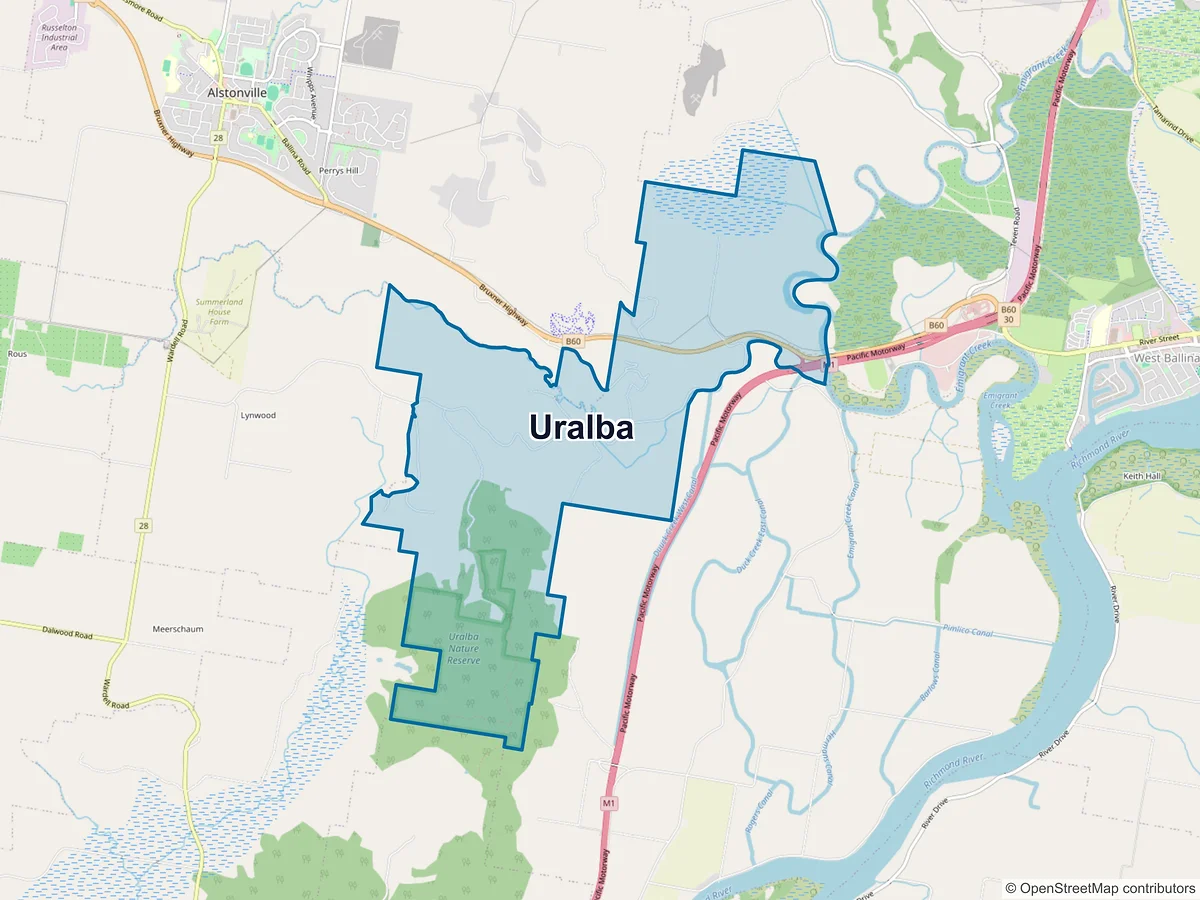 Map of Uralba, NSW, Australia