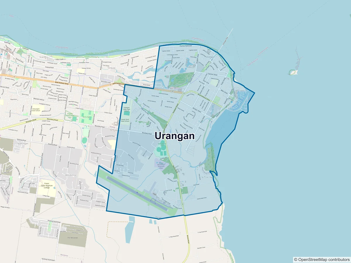 Map of Urangan, QLD, Australia