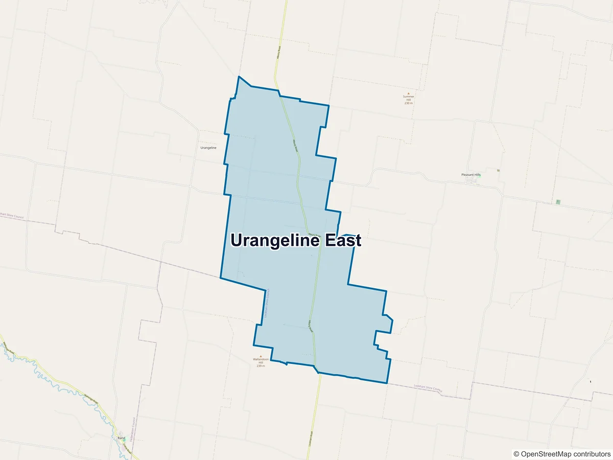 Map of Urangeline East, NSW, Australia
