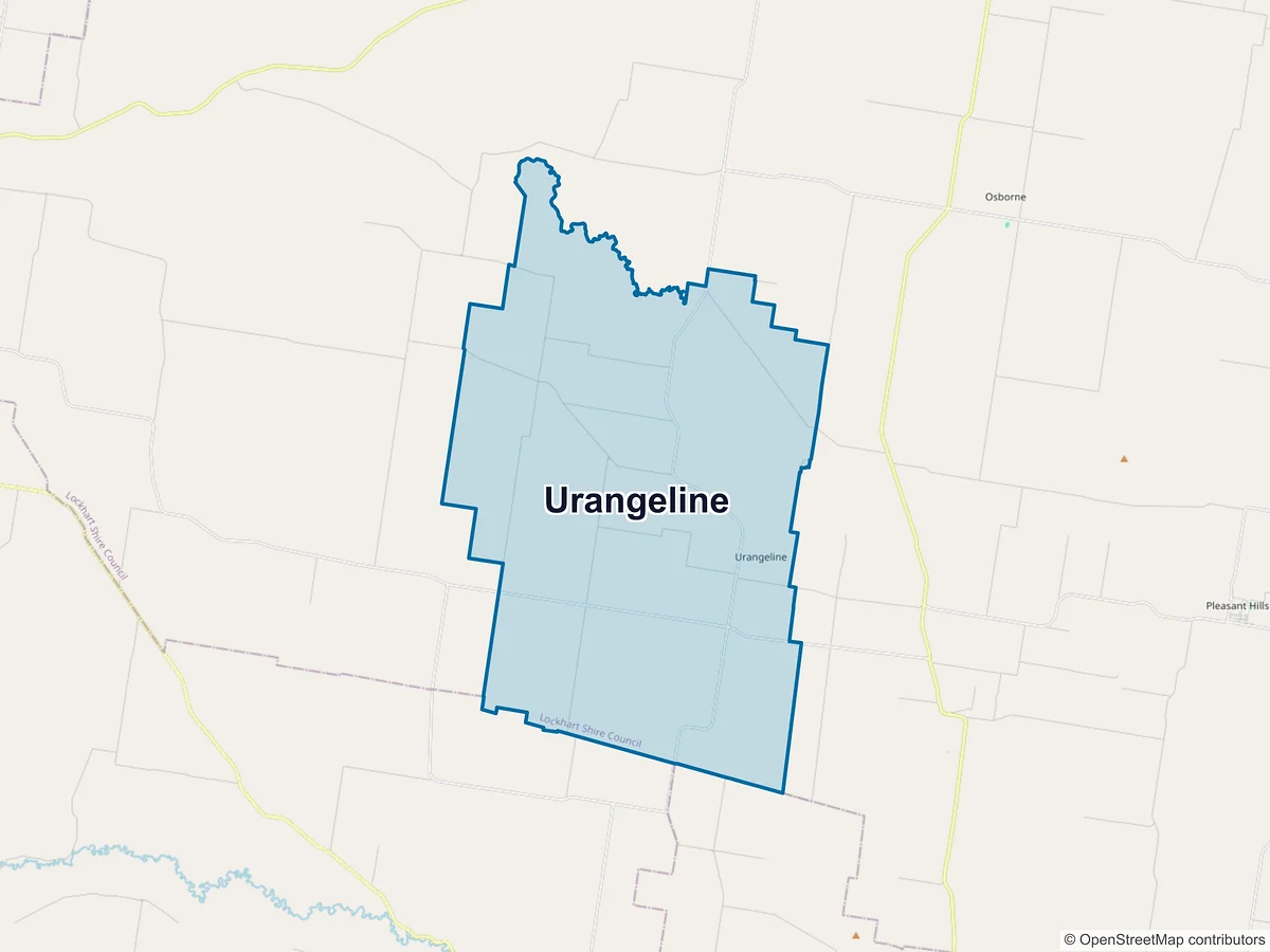 Map of Urangeline, NSW, Australia