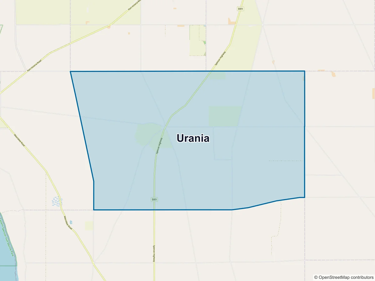 Map of Urania, SA, Australia
