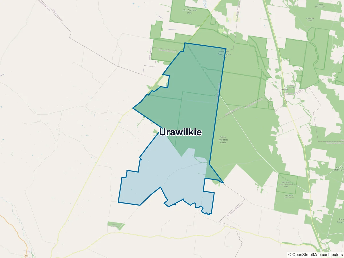 Map of Urawilkie, NSW, Australia