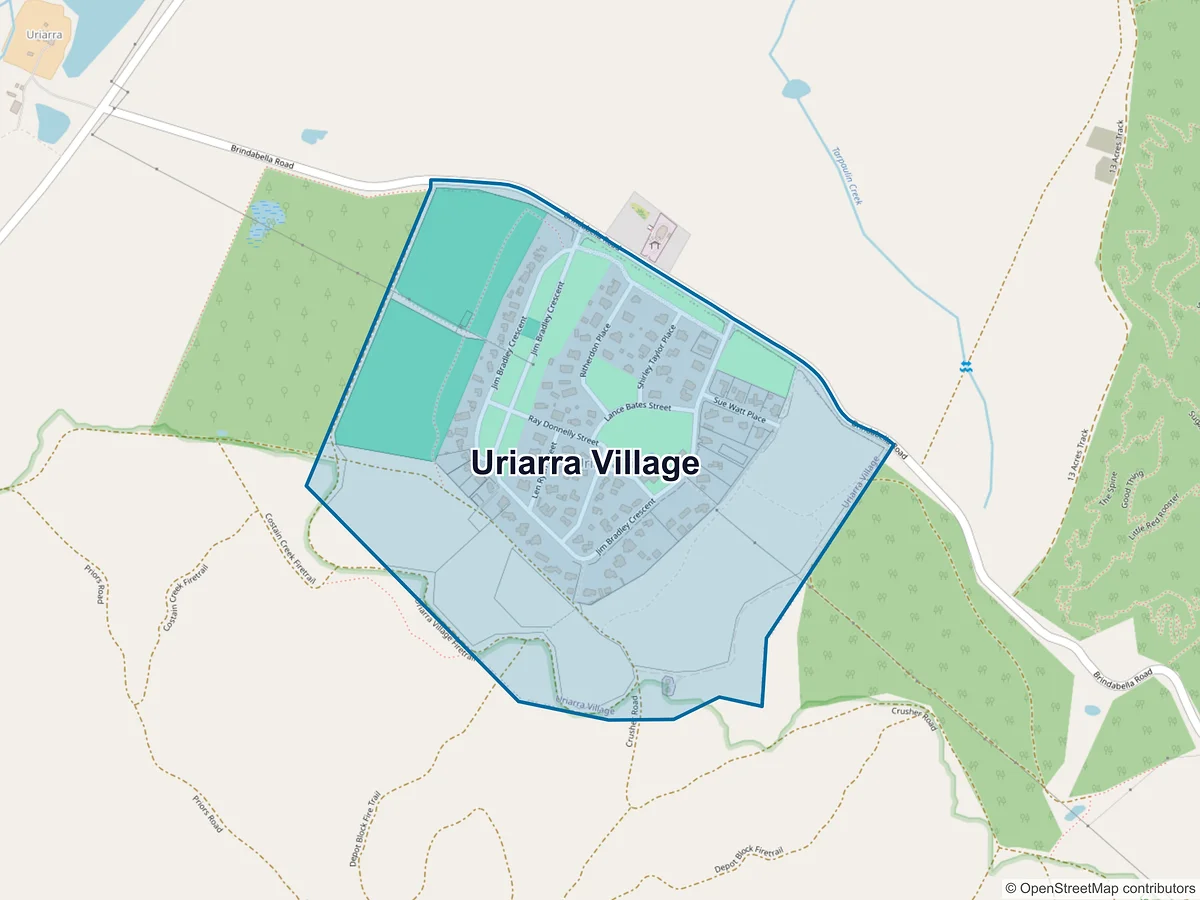 Map of Uriarra Village, ACT, Australia