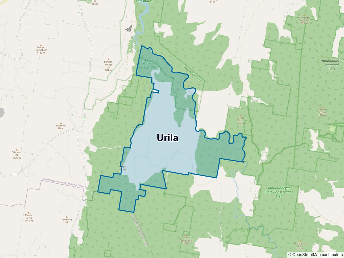 Map of Urila, NSW, Australia