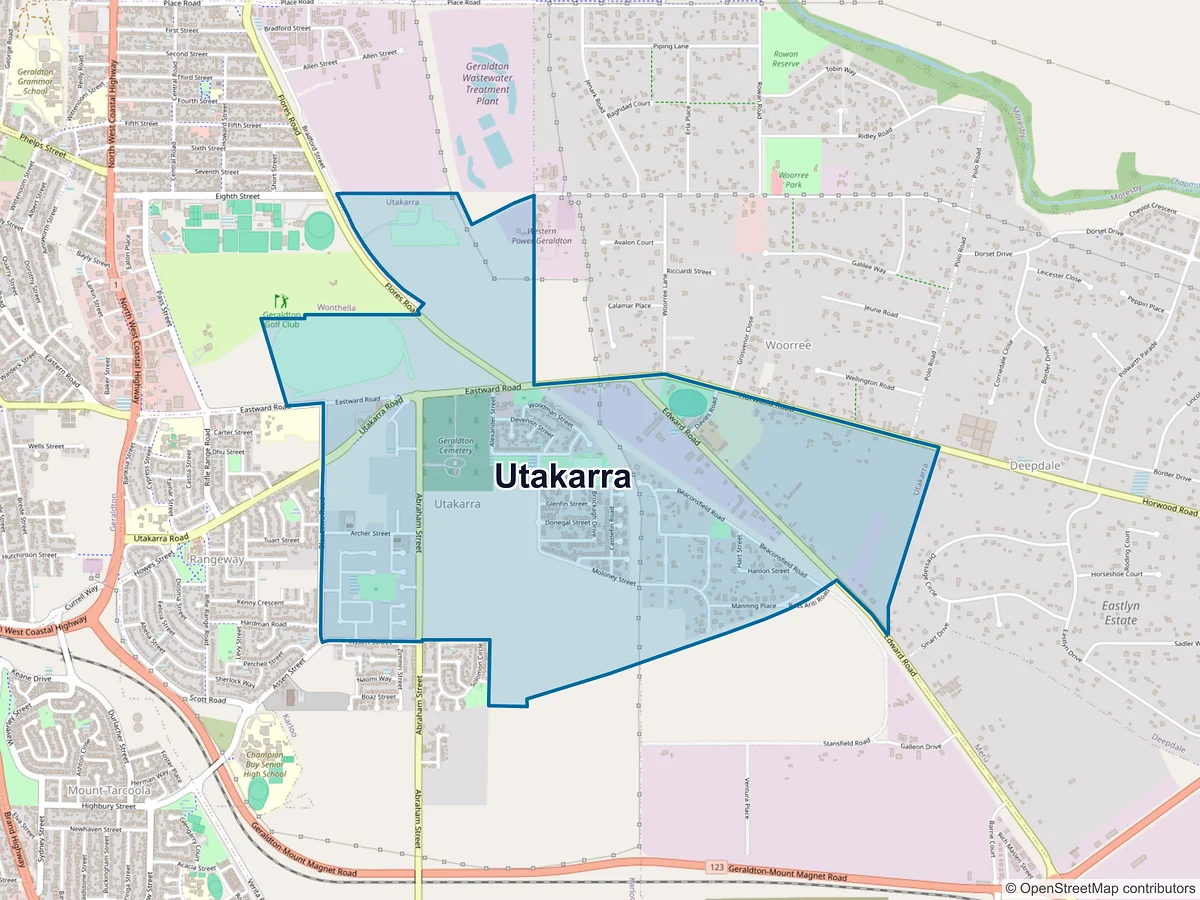 Map of Utakarra, WA, Australia