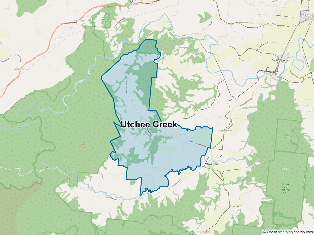 Map of Utchee Creek, QLD, Australia