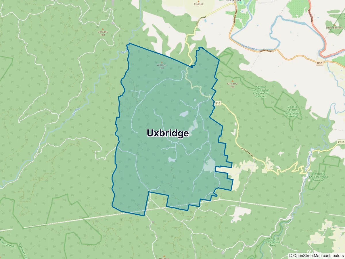 Map of Uxbridge, TAS, Australia