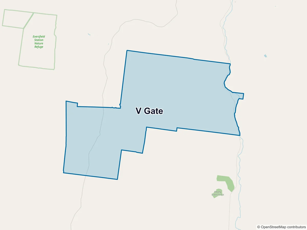 Map of V Gate, QLD, Australia