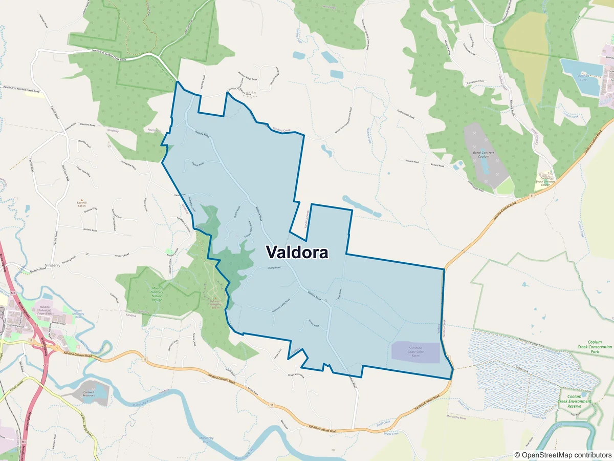 Map of Valdora, QLD, Australia