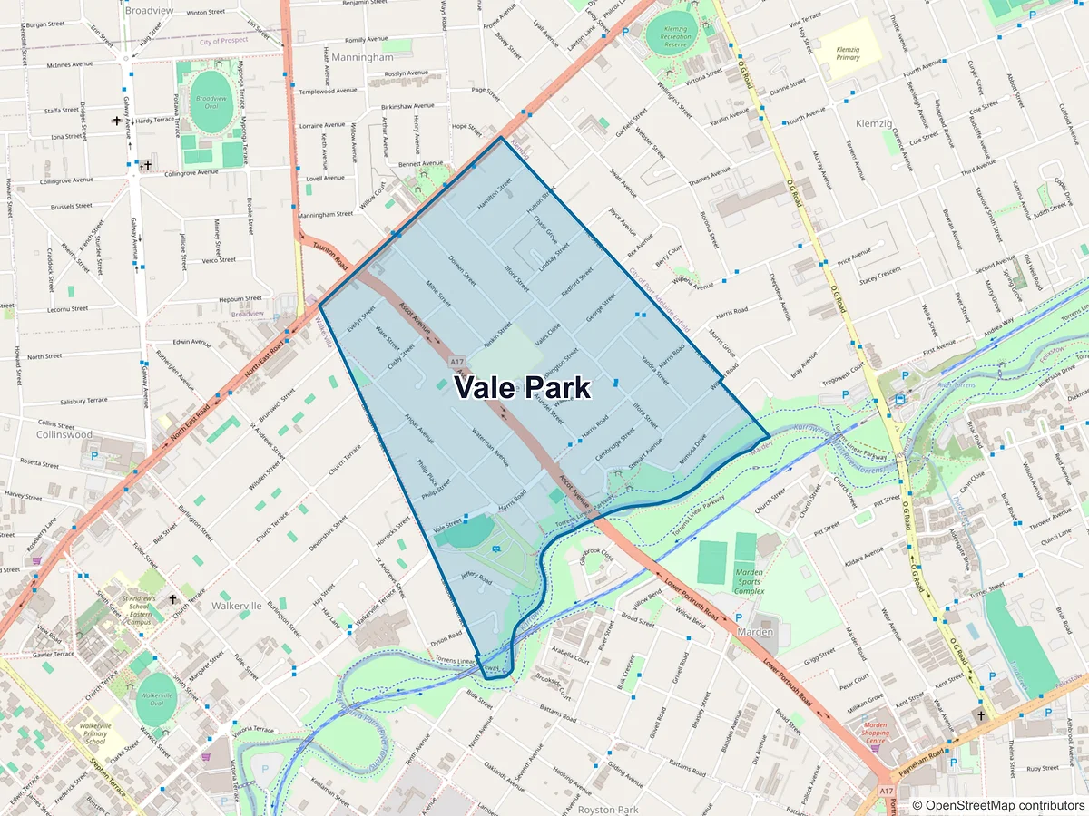 Map of Vale Park, SA, Australia