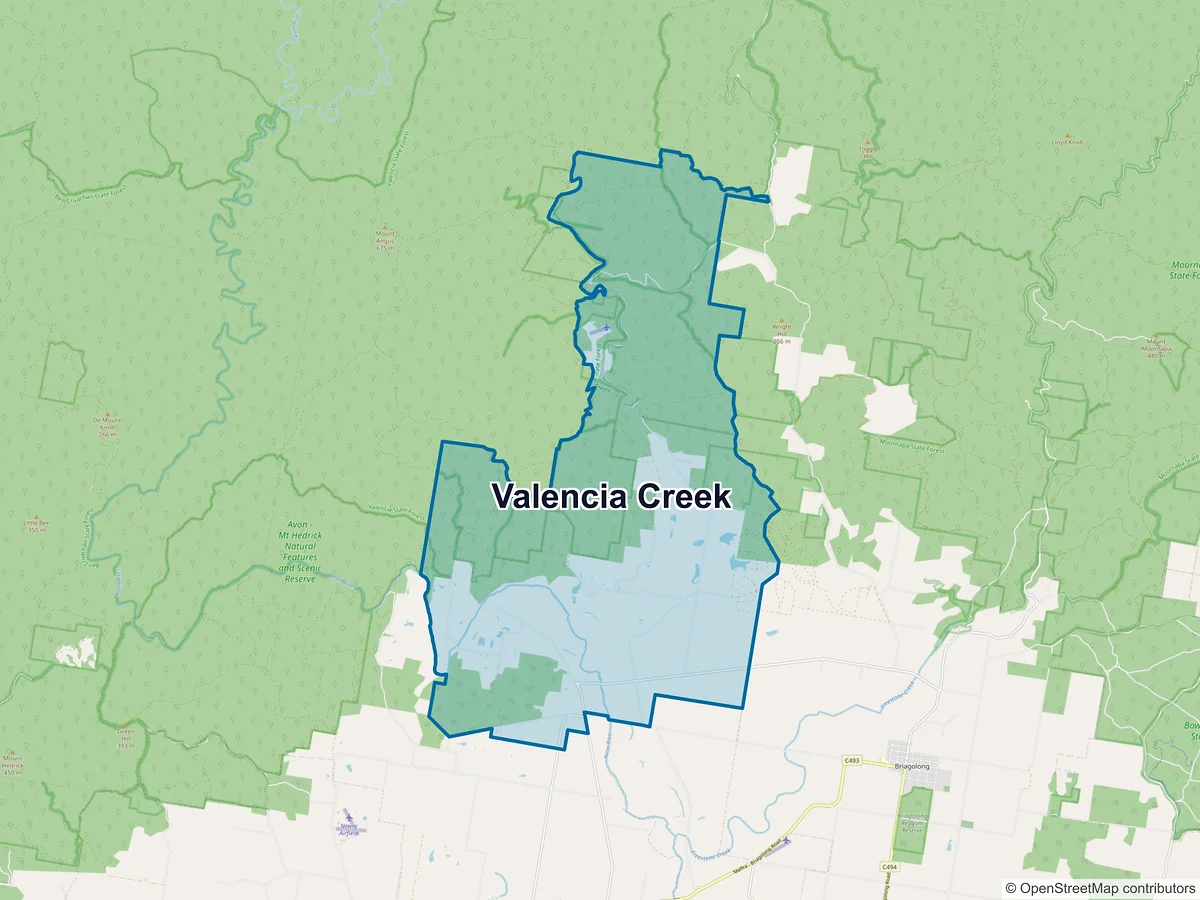 Map of Valencia Creek, VIC, Australia