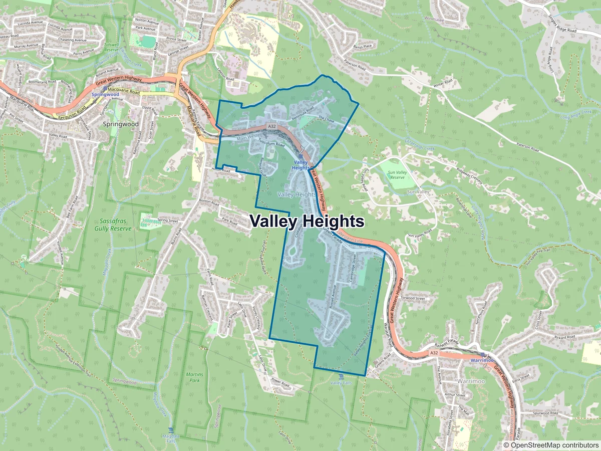 Map of Valley Heights, NSW, Australia