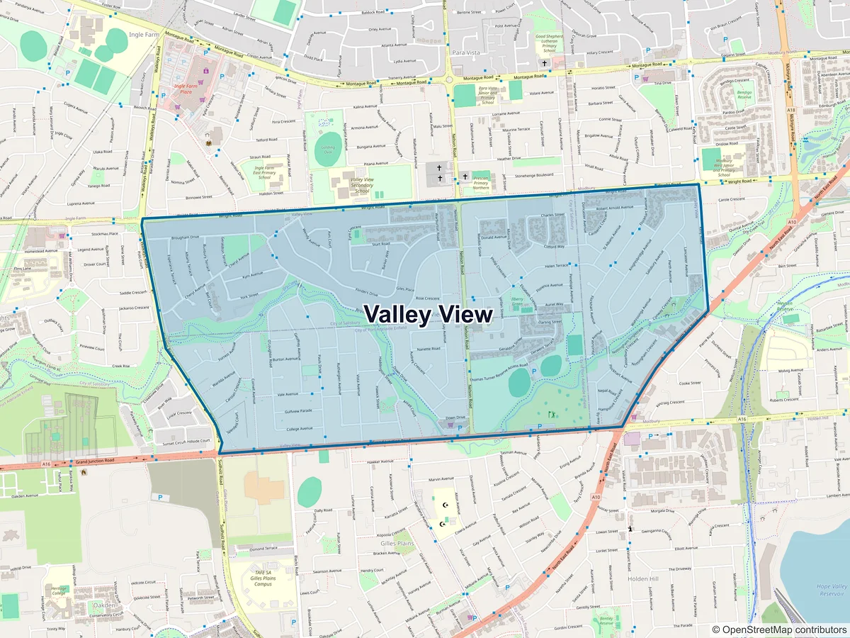 Map of Valley View, SA, Australia