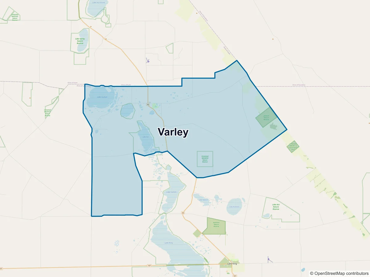 Map of Varley, WA, Australia