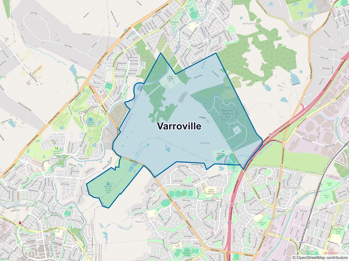 Map of Varroville, NSW, Australia