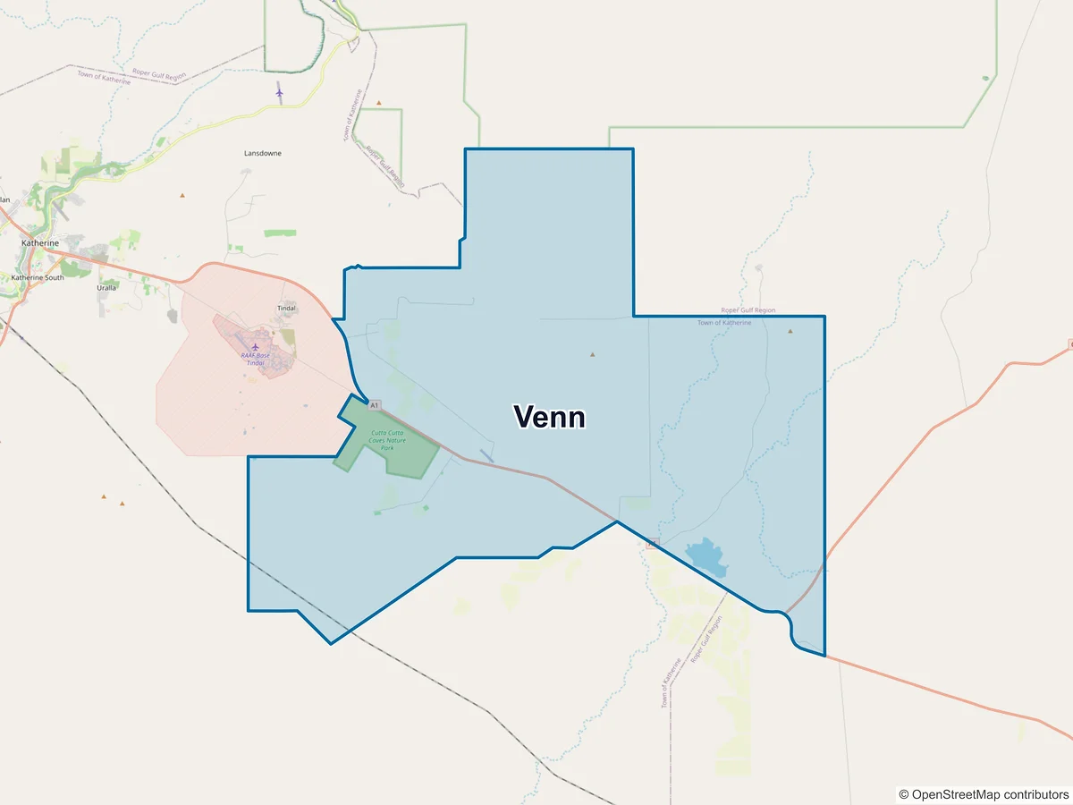 Map of Venn, NT, Australia