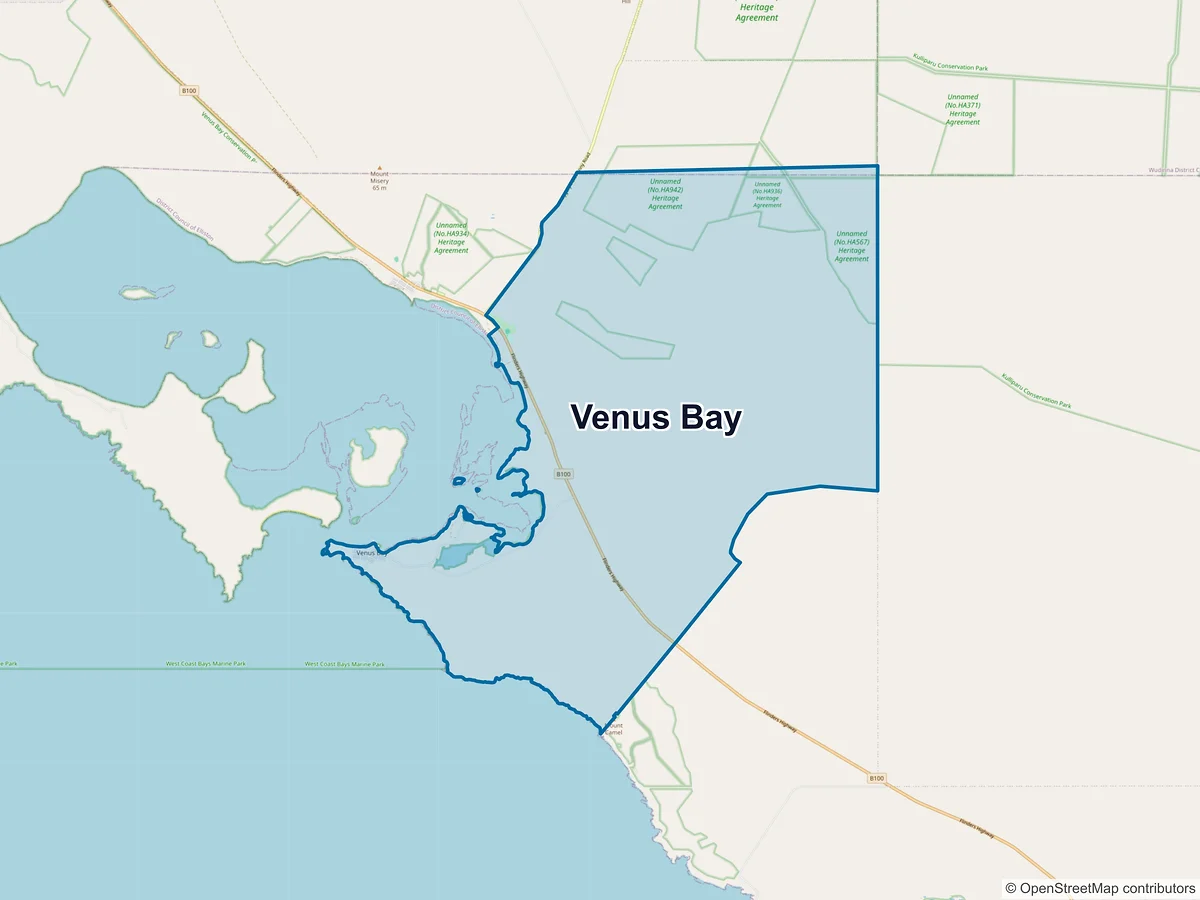 Map of Venus Bay, SA, Australia