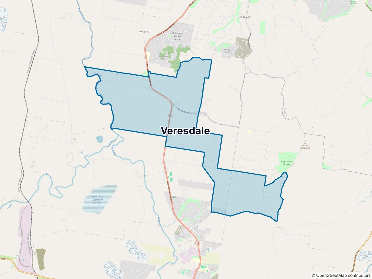 Map of Veresdale, QLD, Australia