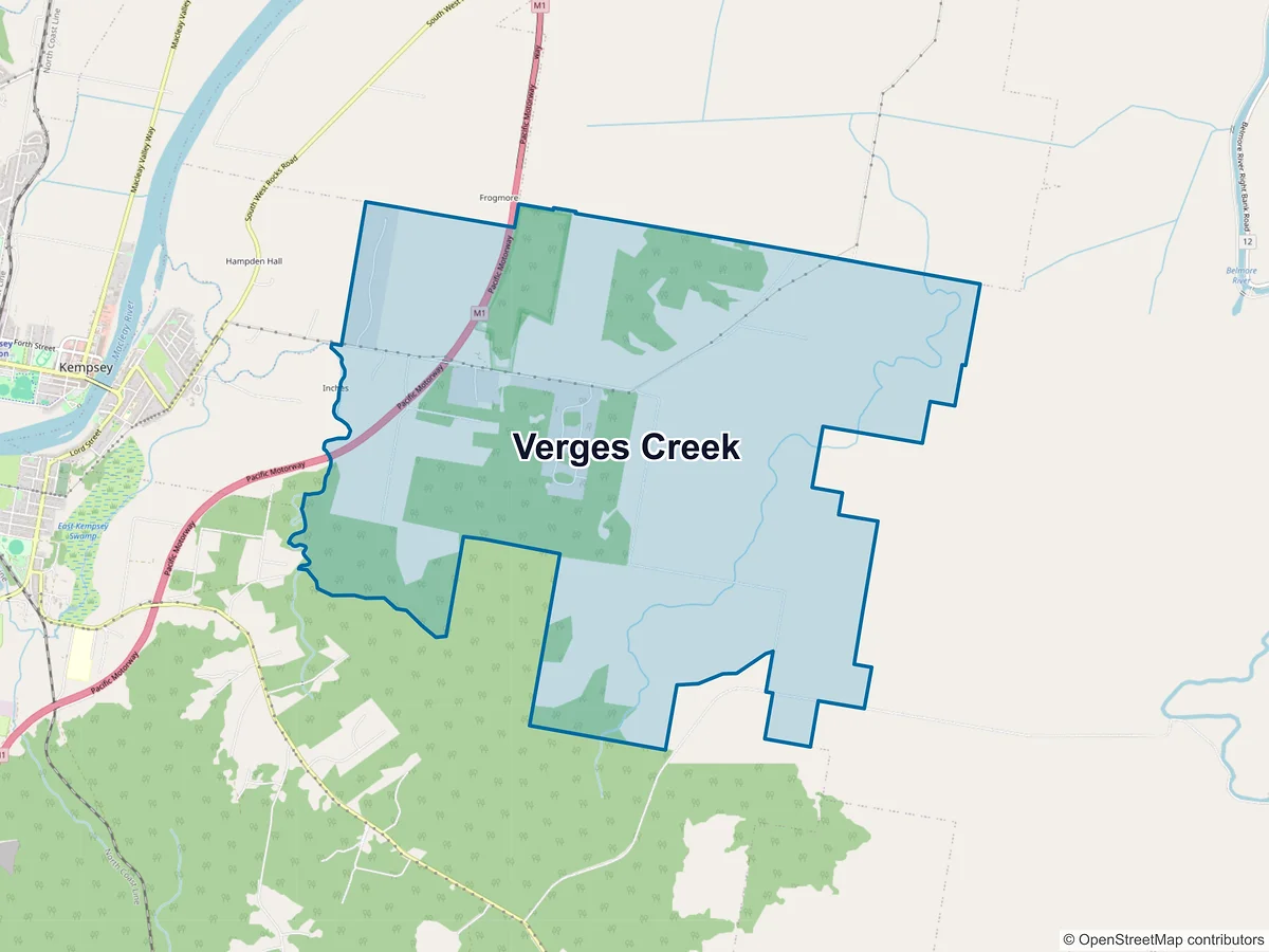 Map of Verges Creek, NSW, Australia