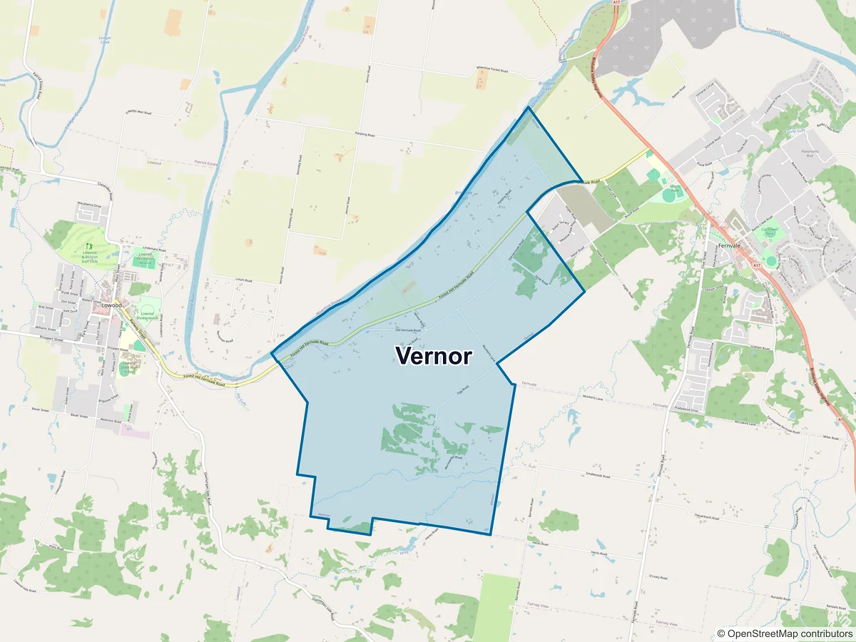 Map of Vernor, QLD, Australia