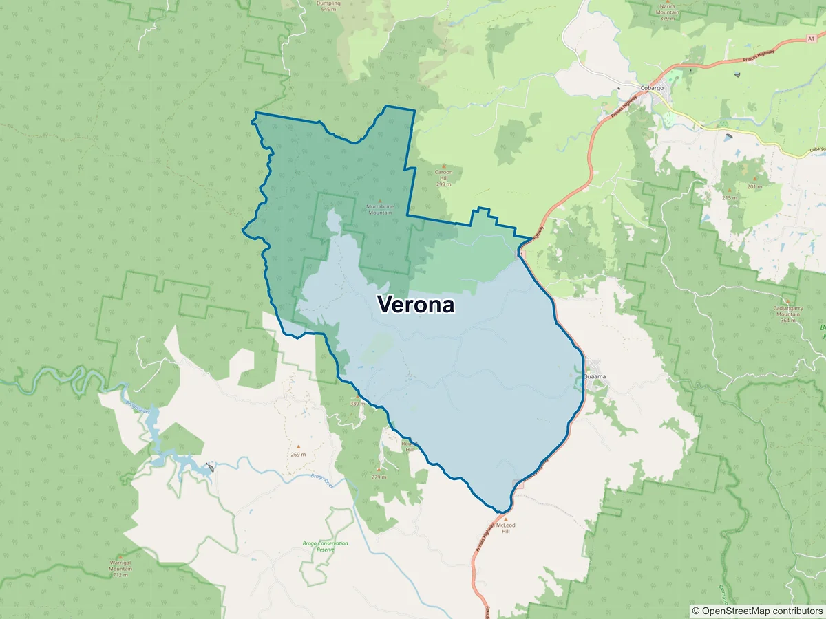Map of Verona, NSW, Australia