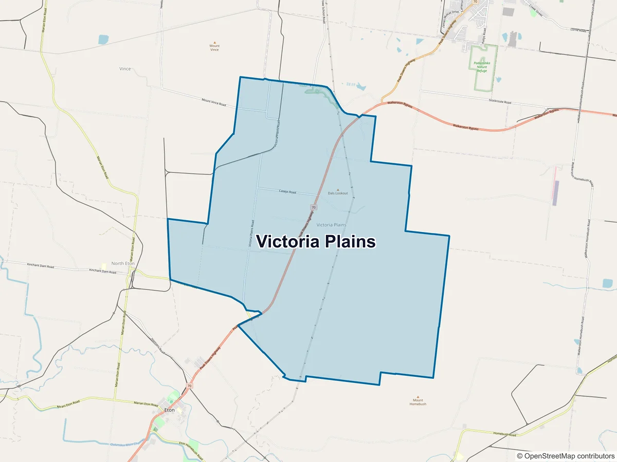 Map of Victoria Plains, QLD, Australia