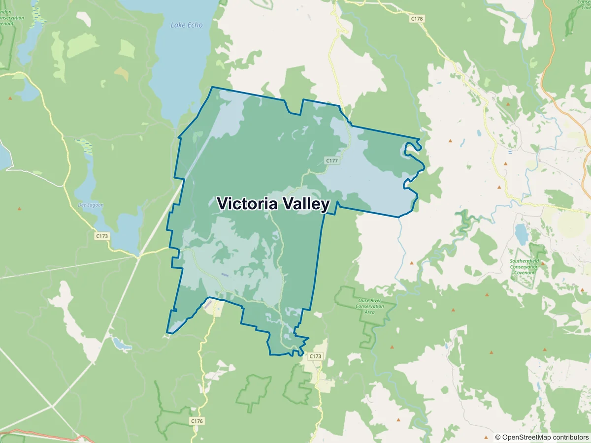 Map of Victoria Valley, TAS, Australia