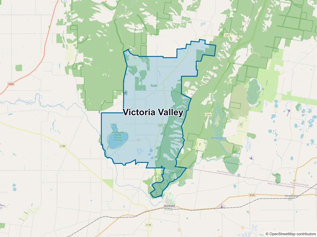 Map of Victoria Valley, VIC, Australia