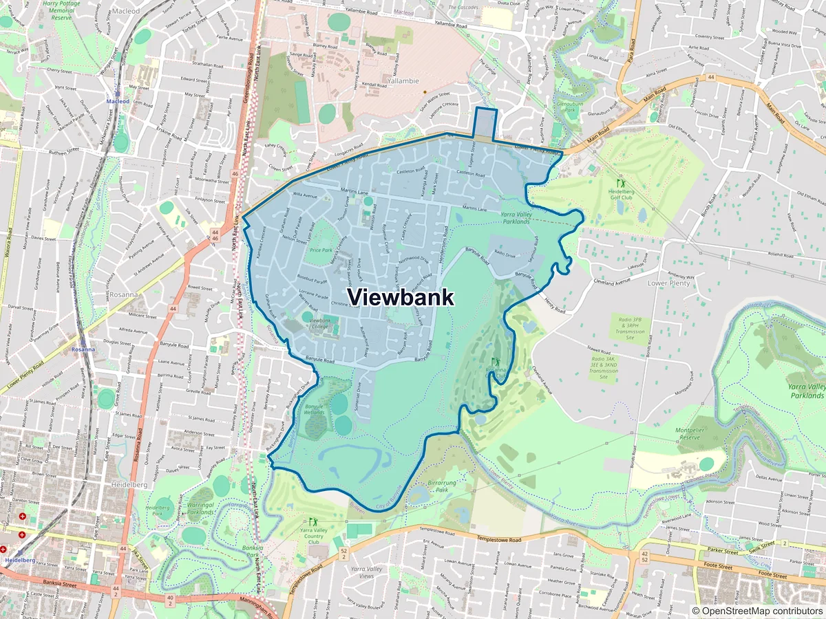 Map of Viewbank, VIC, Australia