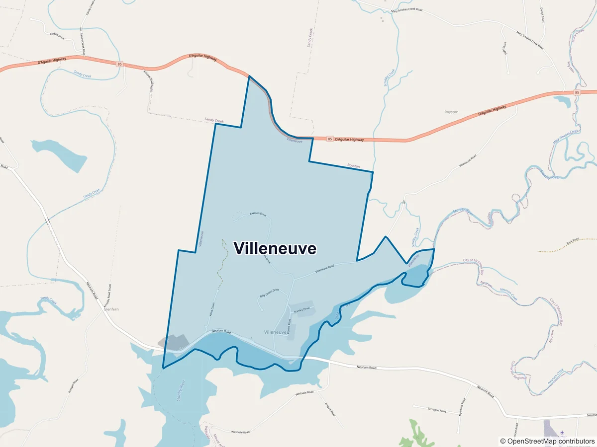 Map of Villeneuve, QLD, Australia