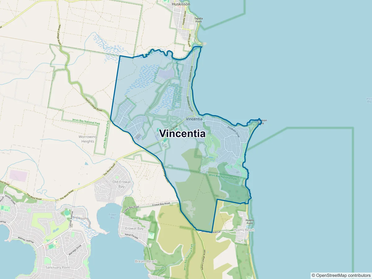 Map of Vincentia, NSW, Australia