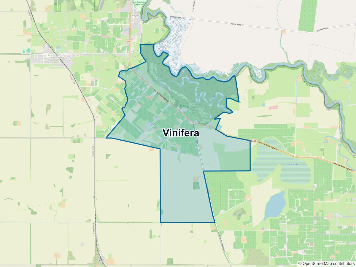Map of Vinifera, VIC, Australia