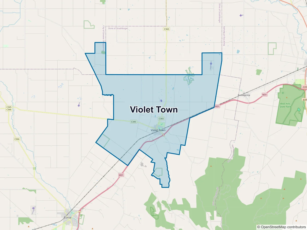 Map of Violet Town, VIC, Australia