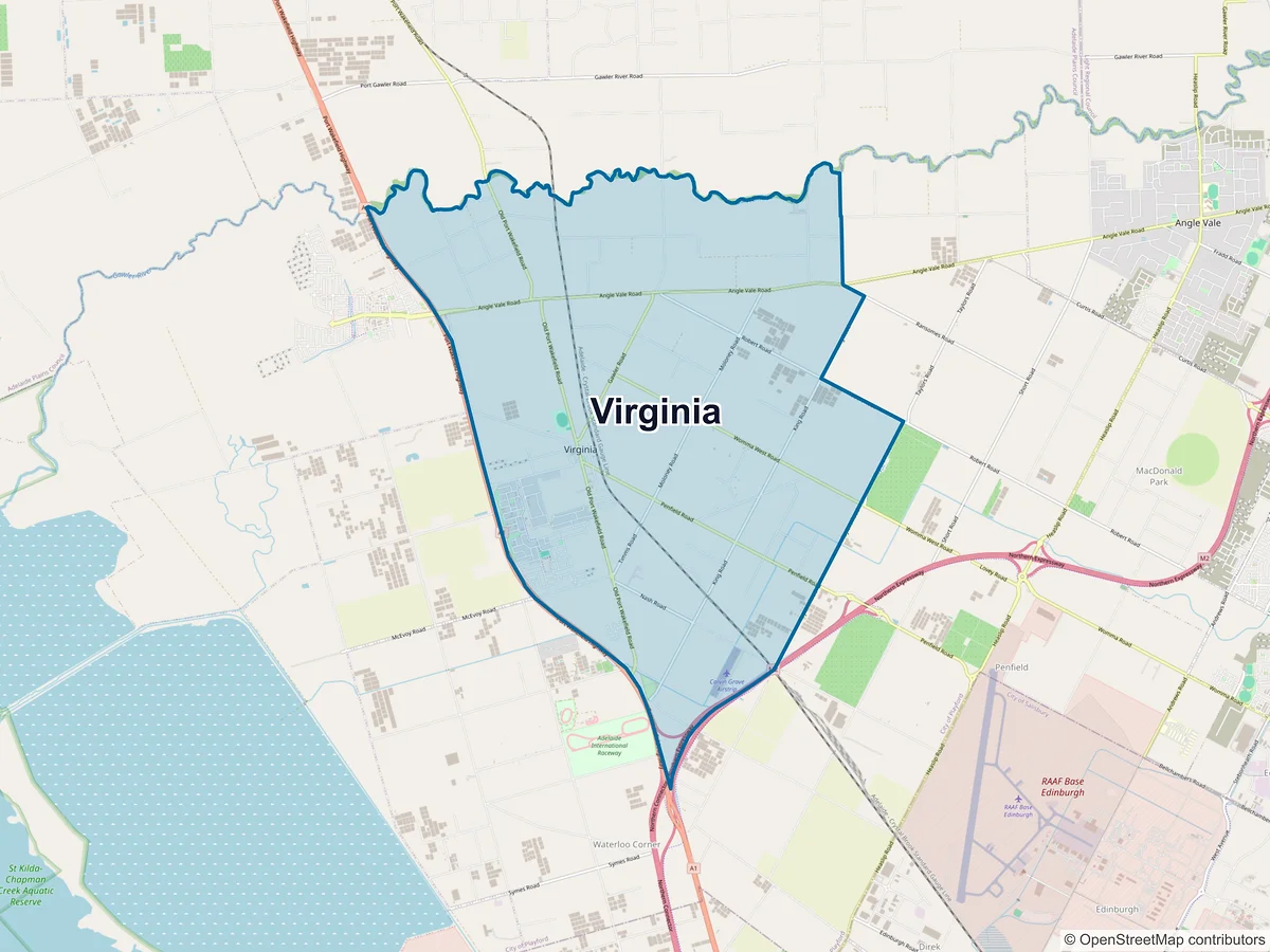 Map of Virginia, SA, Australia