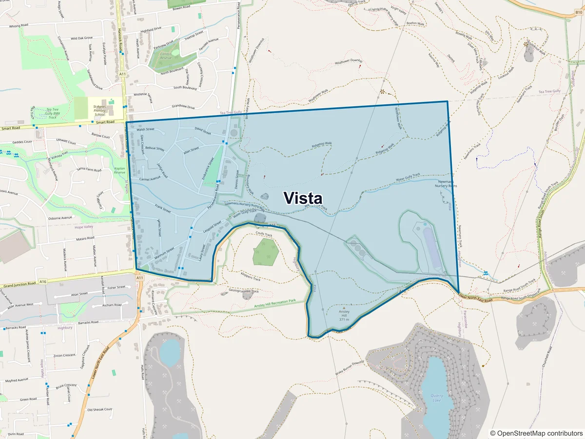 Map of Vista, SA, Australia