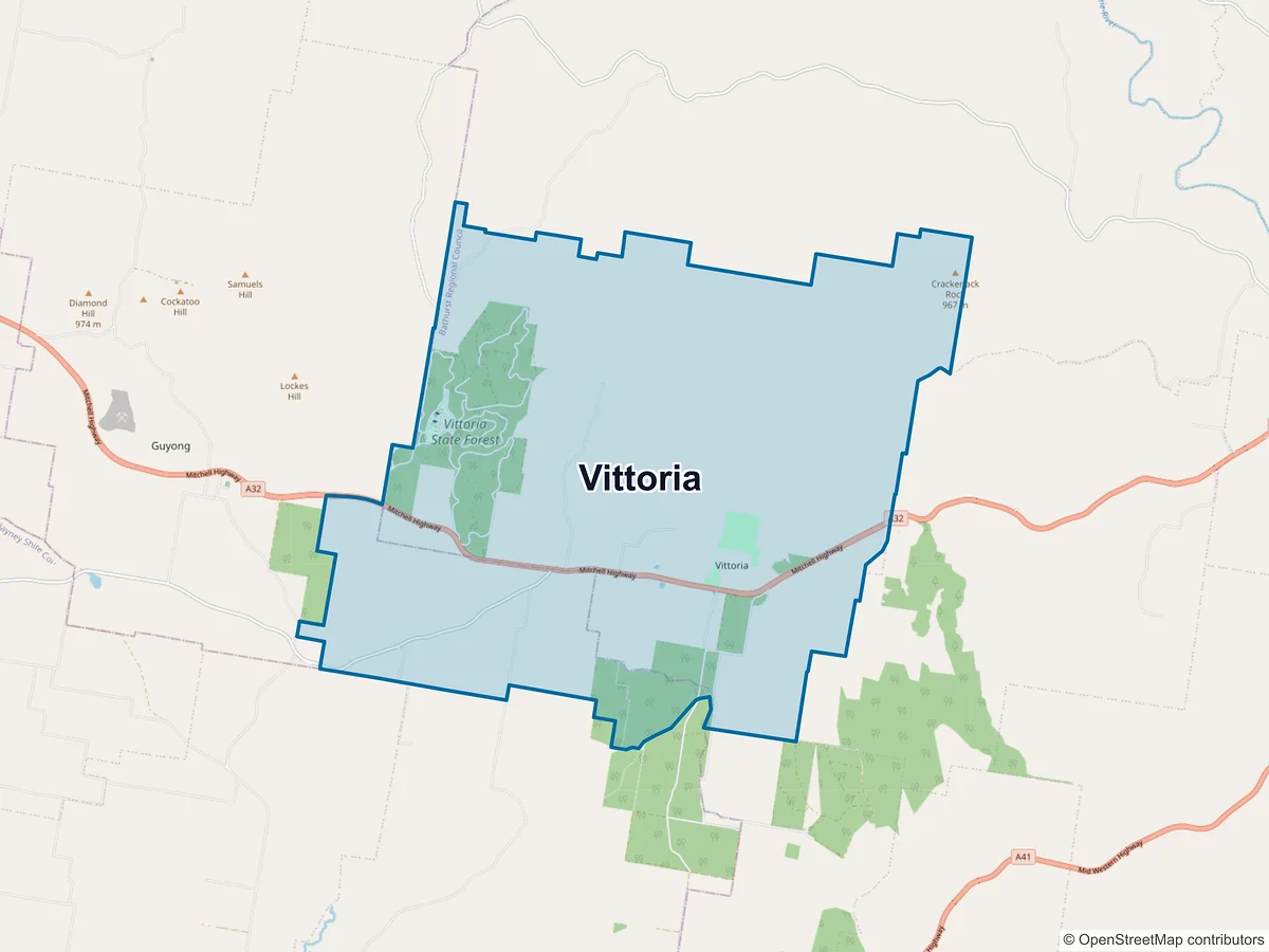 Map of Vittoria, NSW, Australia
