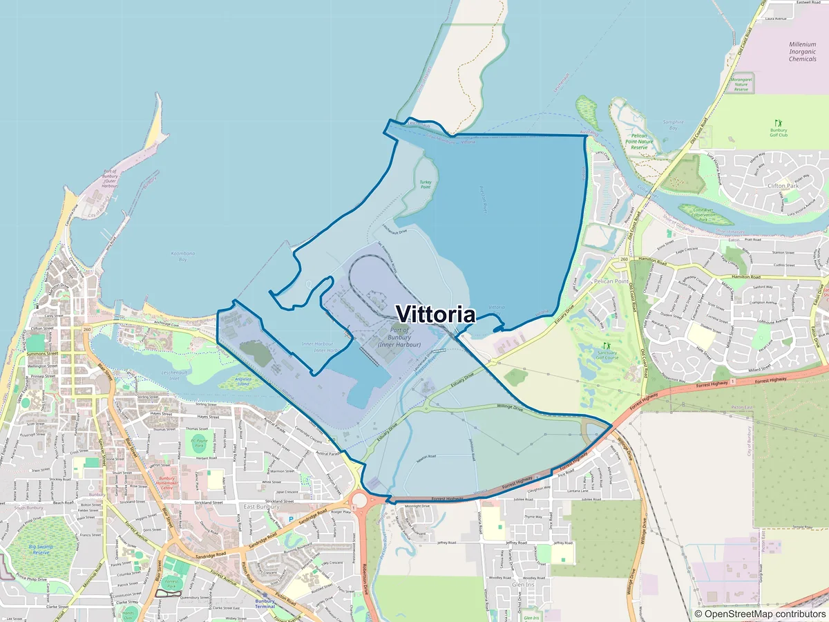 Map of Vittoria, WA, Australia