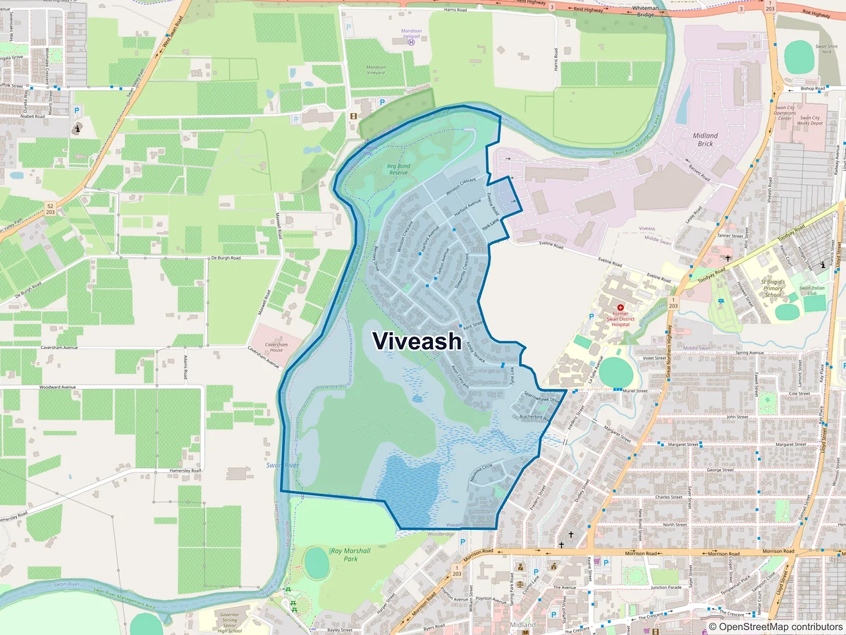 Map of Viveash, WA, Australia