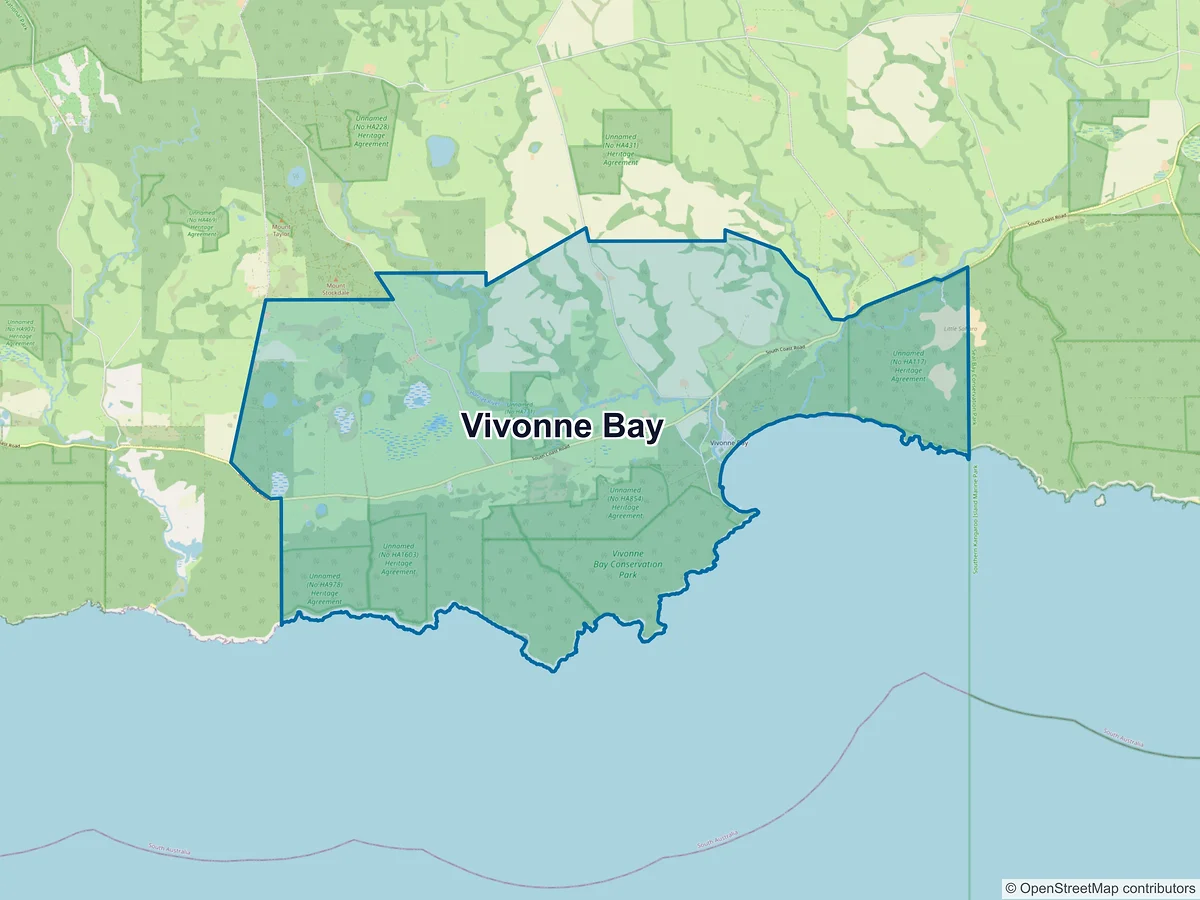 Map of Vivonne Bay, SA, Australia
