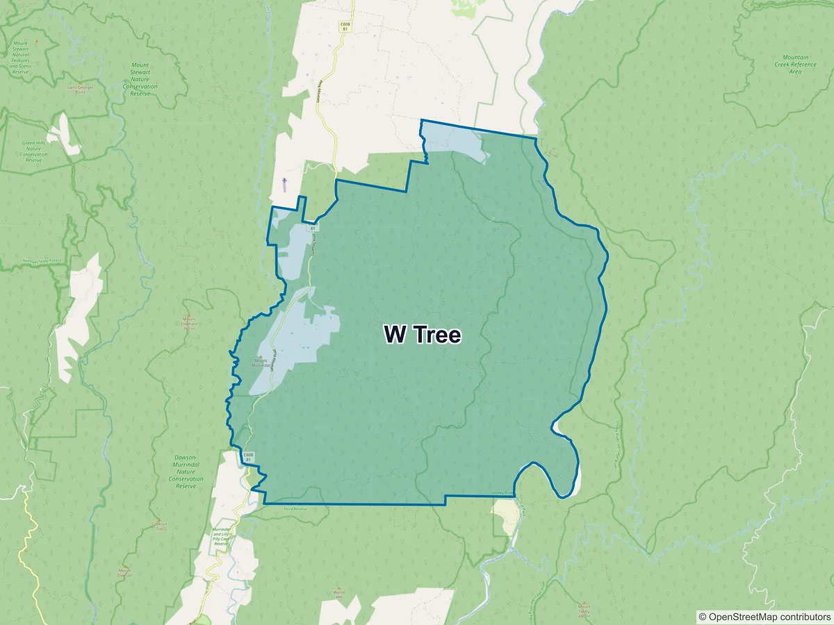 Map of W Tree, VIC, Australia