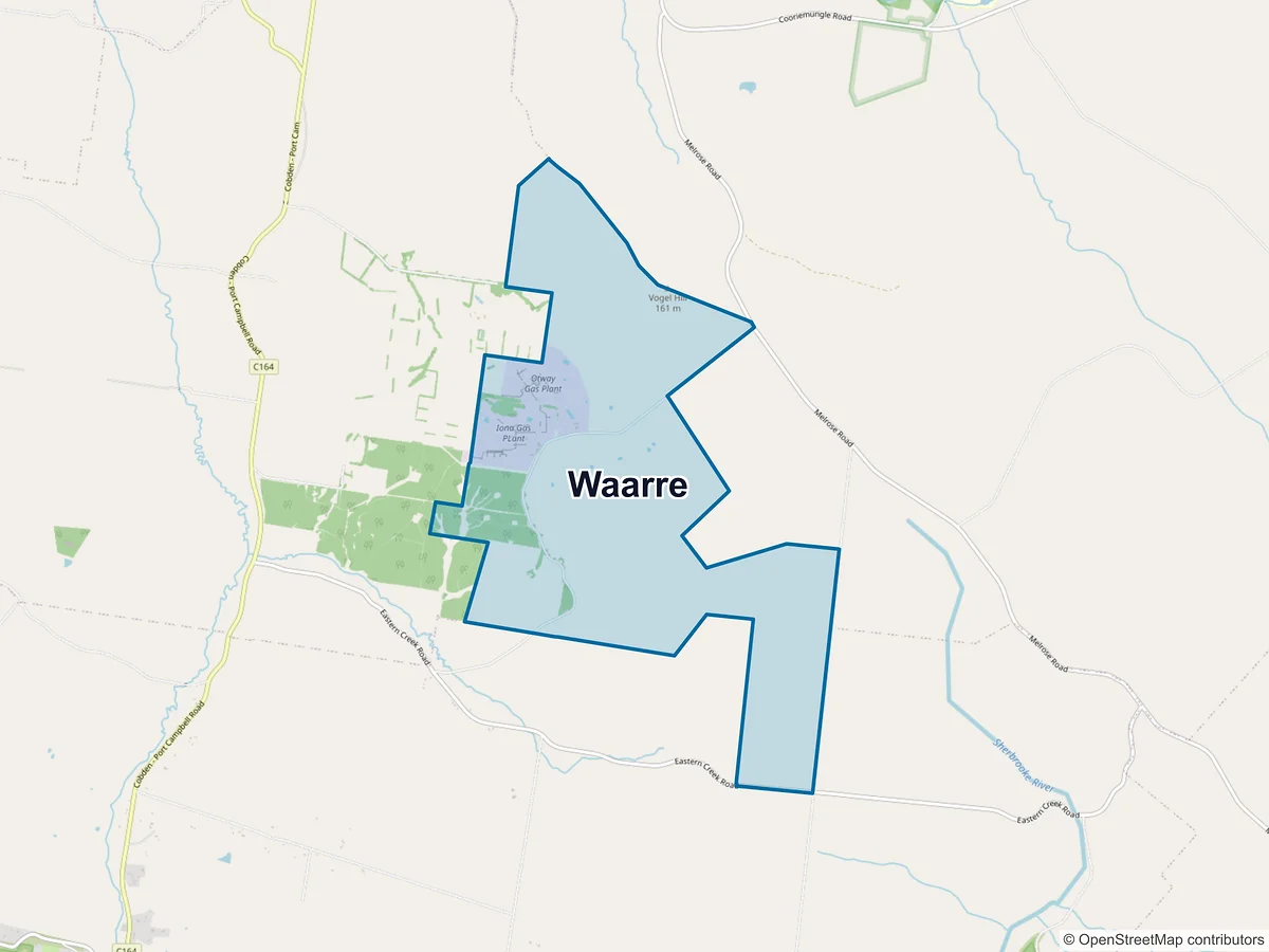 Map of Waarre, VIC, Australia