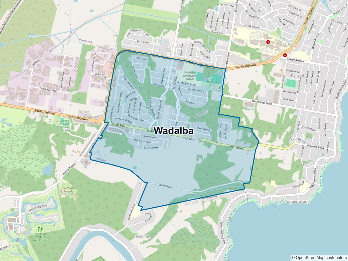Map of Wadalba, NSW, Australia