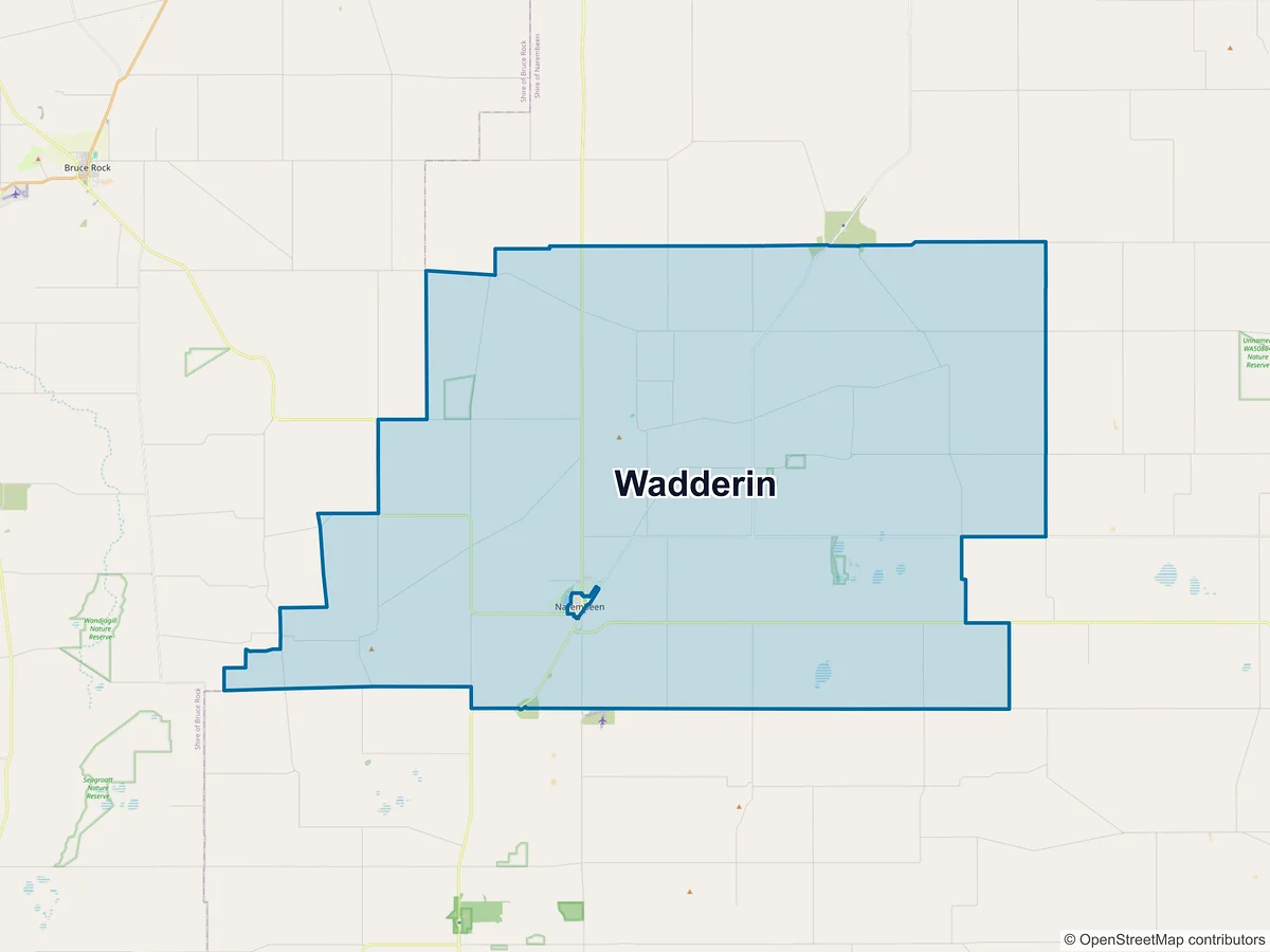 Map of Wadderin, WA, Australia