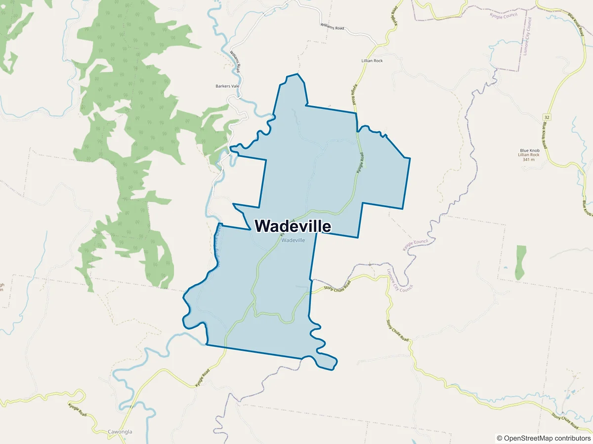 Map of Wadeville, NSW, Australia