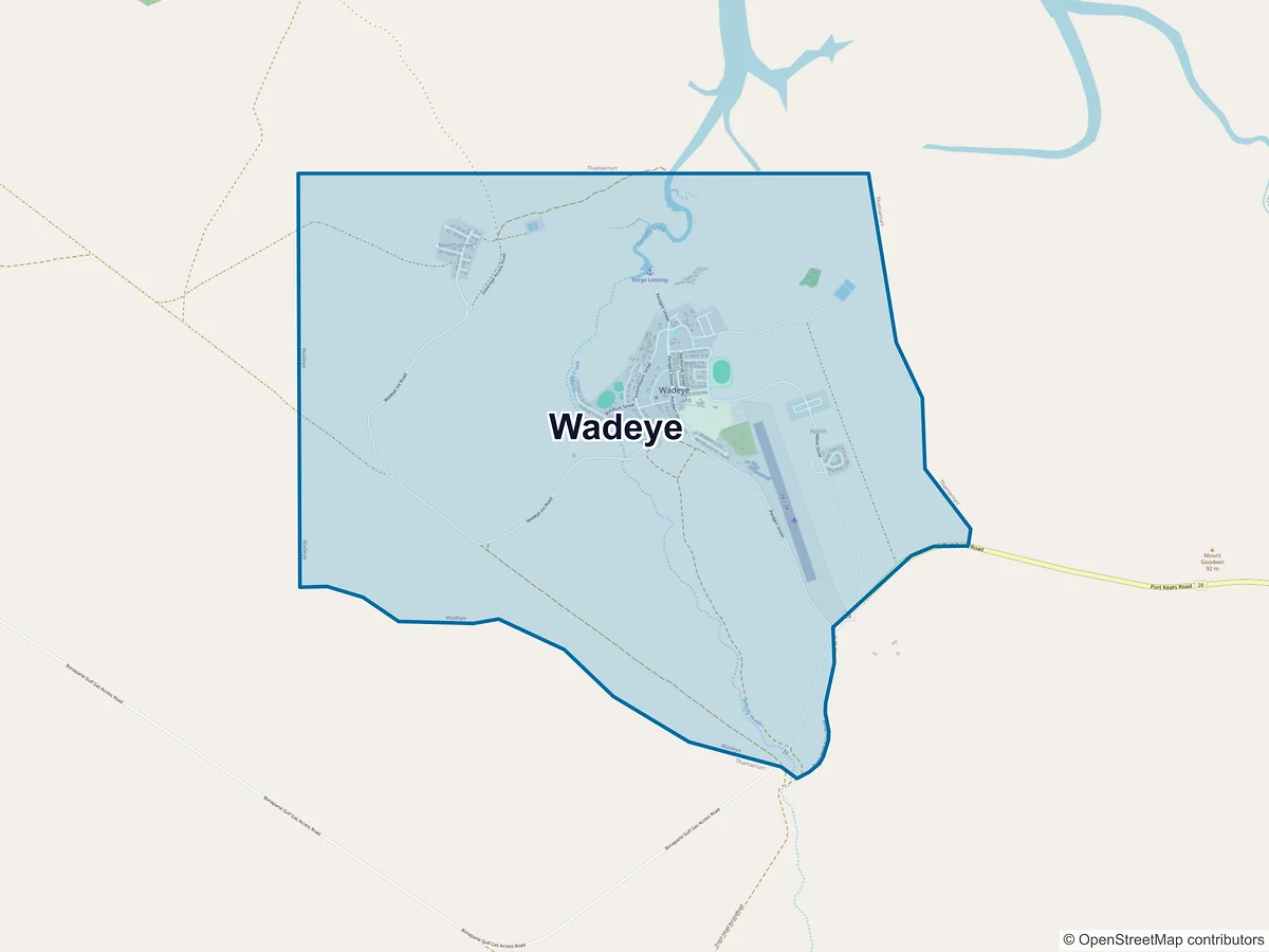 Map of Wadeye, NT, Australia